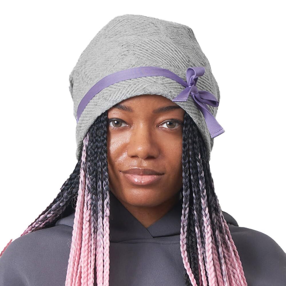 6394 Organic Cotton-Lined Skully Hats , Loose Acrylic & Wool Spring Toque